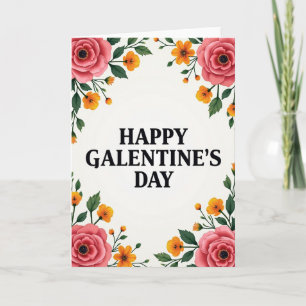 Happy Galentines Floral Painted Card