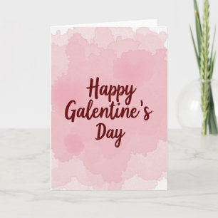 Happy Galentines Pink Watercolor Card