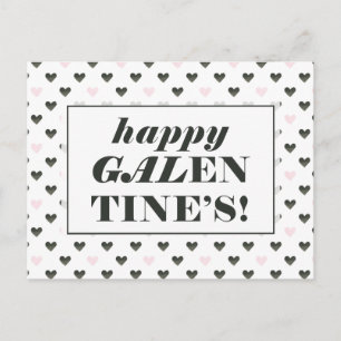 Happy Galentine's Watercolor Hearts Postcard