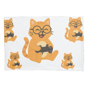 Happy Gamer Cat – Video Game Fun Pillowcase