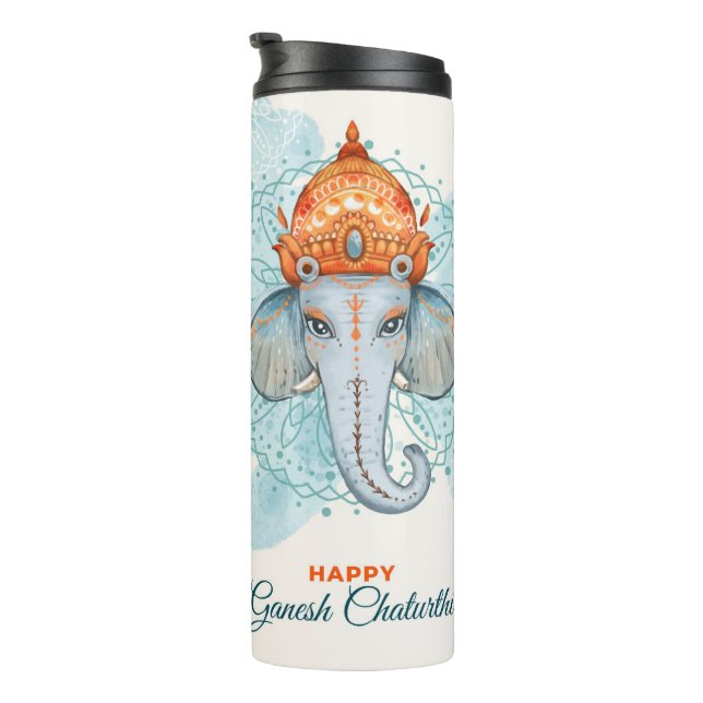 Happy Ganesh Chaturthi Thermal Tumbler (Rotated Right)