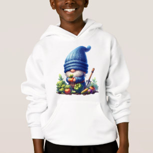 Happy Garden Gnome Growing Vegetables in a Cosy