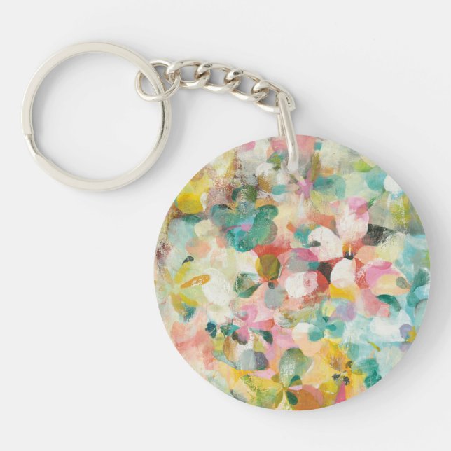 Happy Garden | Soft Pastel Petals Key Ring (Front)