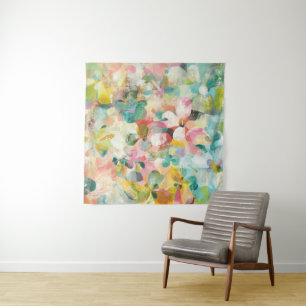 Happy Garden   Soft Pastel Petals Tapestry