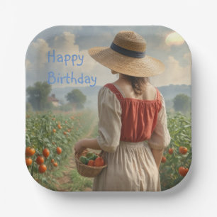 Happy Gardener  Paper Plate