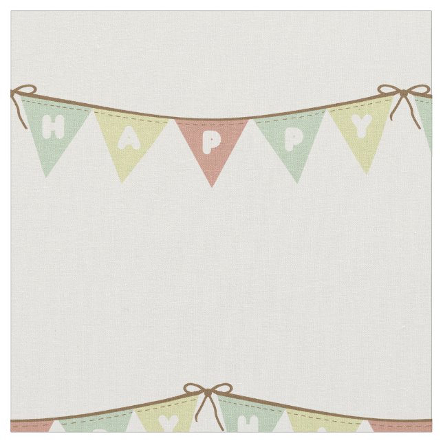 Happy garland flags banner fabric (Close Up)