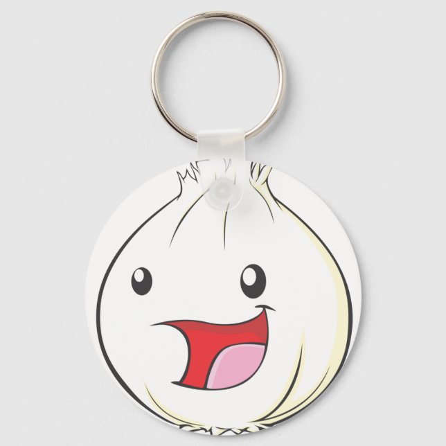 Happy Garlic Vegetable Smiling Key Ring (Front)