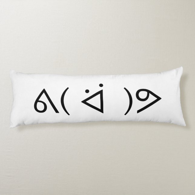 Happy Gary ᕕ( ᐛ )ᕗ Meme Emoticon Emoji Text Art Body Cushion (Back)