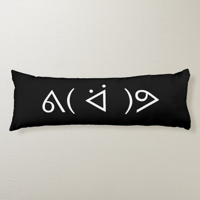 Happy Gary ᕕ( ᐛ )ᕗ Meme Emoticon Emoji Text Art Body Cushion (Front)