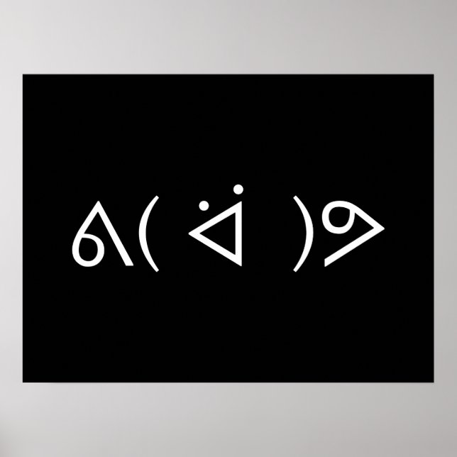 Happy Gary ᕕ( ᐛ )ᕗ Meme Emoticon Emoji Text Art Poster (Front)