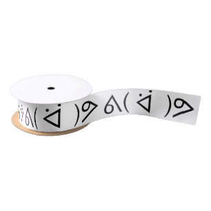 Happy Gary ᕕ( ᐛ )ᕗ Meme Emoticon Emoji Text Art Satin Ribbon