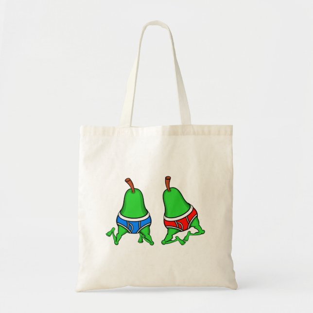 Happy Gay Pride Couple Pears Tote Bag (Front)