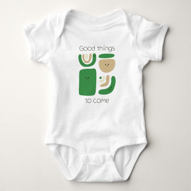 Happy Geometric Figures Baby Bodysuit (Front)
