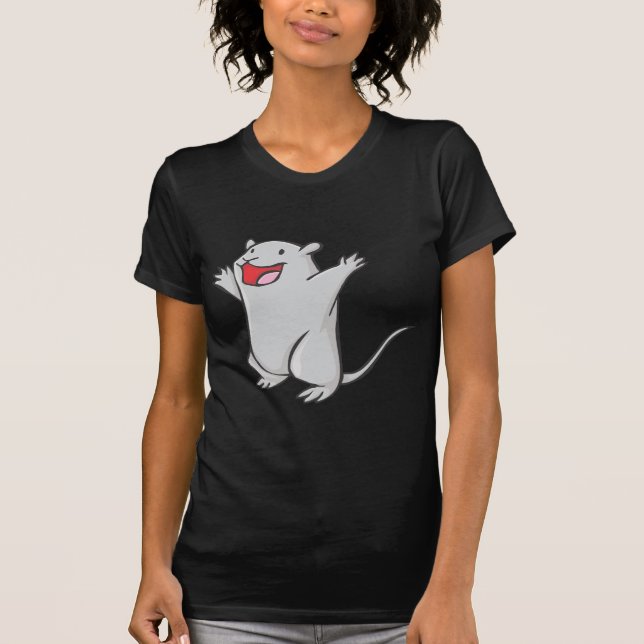 Happy Gerbil Cartoon T-Shirt (Front)