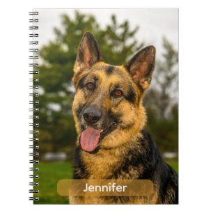 Happy German Shepherd Dog Portrait Notebook