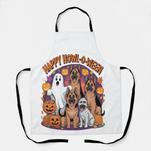 Happy German Shepherd Halloween Apron