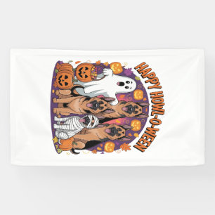 Happy German Shepherd Halloween Banner
