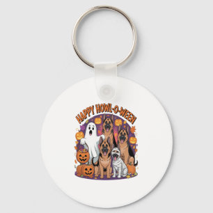 Happy German Shepherd Halloween Key Ring