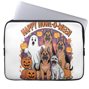 Happy German Shepherd Halloween Laptop Sleeve