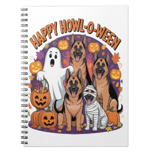 Happy German Shepherd Halloween Notebook