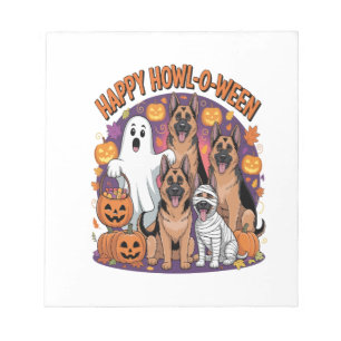 Happy German Shepherd Halloween Notepad