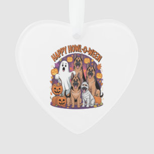 Happy German Shepherd Halloween Ornament