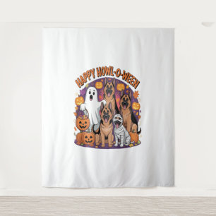 Happy German Shepherd Halloween Tapestry