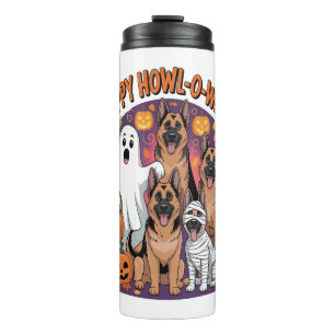 Happy German Shepherd Halloween Thermal Tumbler