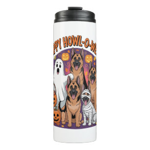 Happy German Shepherd Halloween Thermal Tumbler