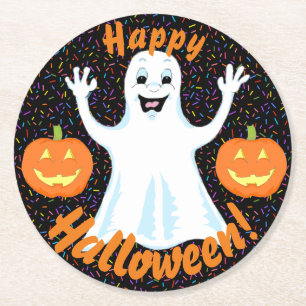 Happy Ghost Halloween Coasters