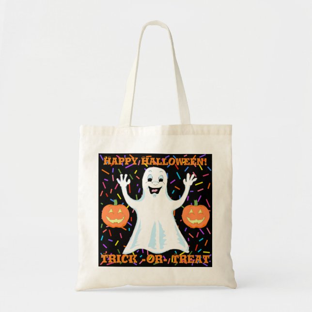 Happy Ghost Halloween Tote Bag (Front)