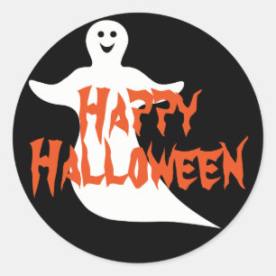 Happy Ghost Happy Halloween Classic Round Sticker