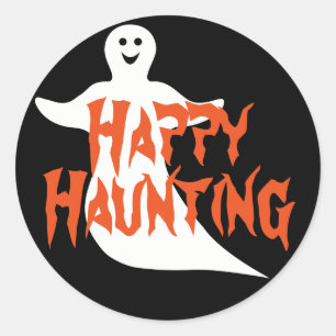 Happy Ghost Happy Haunting Classic Round Sticker