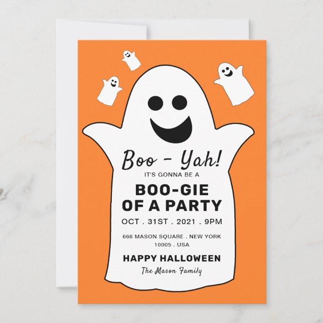 Happy Ghost, Orange Halloween Party (Front)