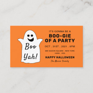 Happy Ghost, Orange Halloween Party Invitation