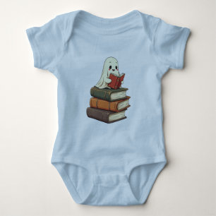 Happy Ghost Reader - Funny Bookworm Baby Bodysuit