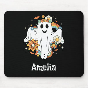 Happy Ghost Retro Hippie Vibe Mouse Pad