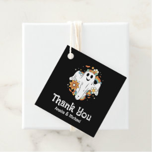 Happy Ghost Retro Hippie Vibe Thank You Favour Tags
