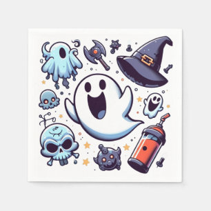 Happy Ghosts & Spooky Fun Halloween Napkin