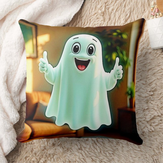 Happy Ghost's Thumbs Up Cushion (Blanket)