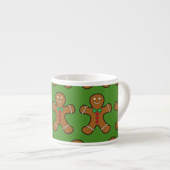 Happy Gingerbread Man Espresso Cup (Front Right)
