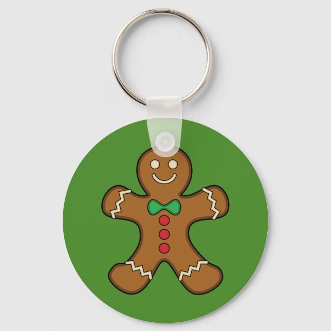 Happy Gingerbread Man Key Ring (Front)