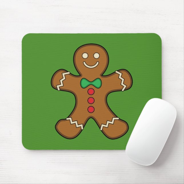 Happy Gingerbread Man Mouse Pad (With Mouse)
