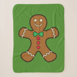 Happy Gingerbread Man Sherpa Blanket