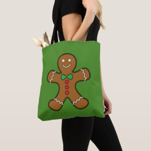 Happy Gingerbread Man Tote Bag