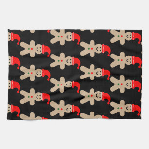 Happy Gingerbread man Winter Tea Towel