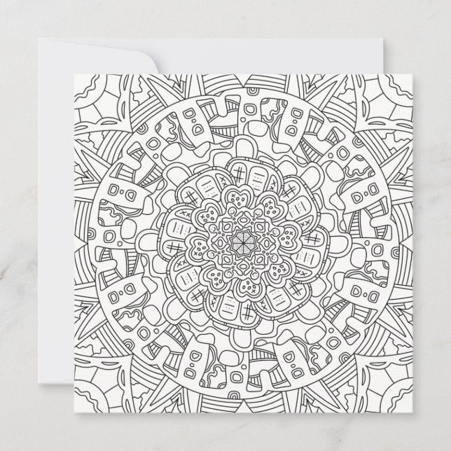 Happy Gingerbreads: Detailed Colouring Flat Card (Front)