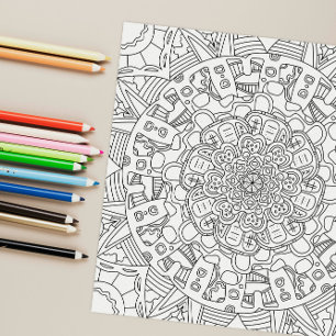 Happy Gingerbreads: Detailed Colouring Page Poster