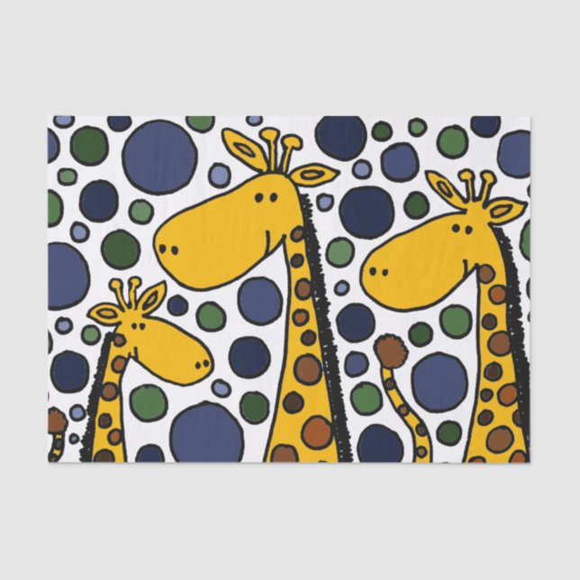 Happy Giraffe Family Abstract Tissue Paper (Front)