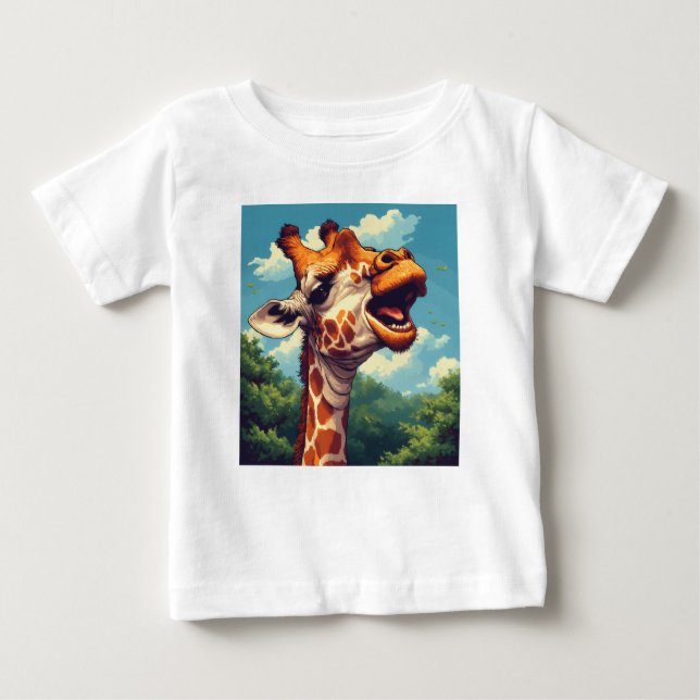 Happy Giraffe Pixel Art T-Shirt (Front)
